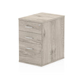 Impulse 600mm Deep 3 Drawer Desk High Pedestal Grey Oak I003221 DD